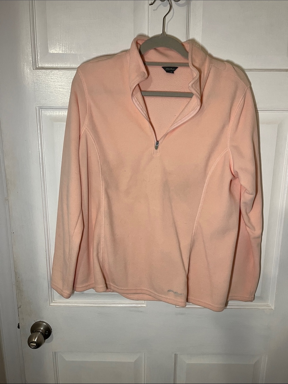Eddie Bauer Light Pink Quarter-Zip Fleece Pullover
